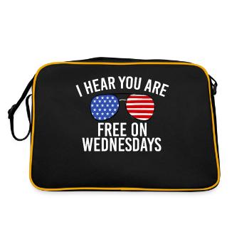 US Flag Vintage Biden Free on Wednesdays - Retro Bag - black/gold - Back