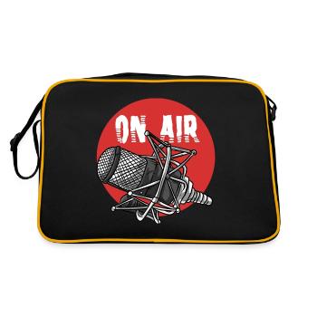 On Air Podcast Mikrofon Radiosendung Moderator - Retro Tasche - Schwarz/Gold - Hinten