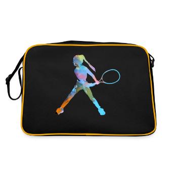 tennis,revers,joueur de tennis,fille,enfant - Sac Retro - noir/or - Dos