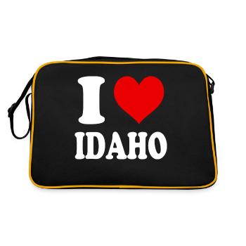 I Love Idaho Heart Funny Witty - Retro Bag - black/gold - Back
