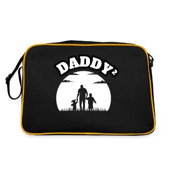 Daddy² 2 Kids Boy And Girl White - Retro Tasche - Schwarz/Gold - Hinten