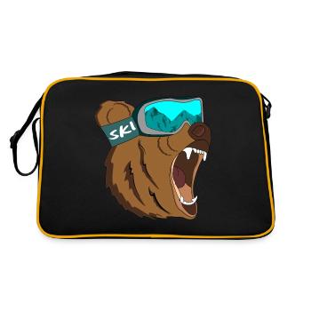 Ski Bear Rider Skier Ours De Neige Cadeau De Type Cool - Sac Retro - noir/or - Dos