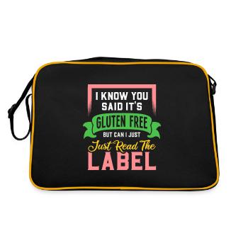 Funny Celiac Allergy Shirt It's Gluten Free - Retro Bag - black/gold - Back