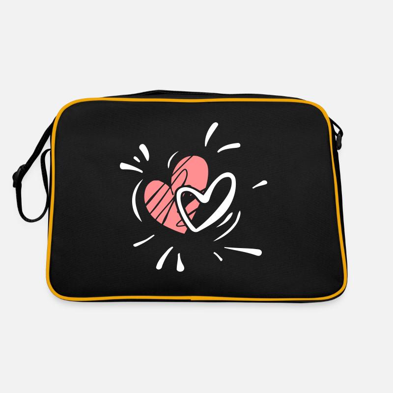 Zwei Herzen - Symbol der Liebe Retro Tasche