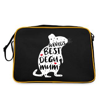 Degu MUM | Gift for degu owners - Retro Bag - black/gold - Back