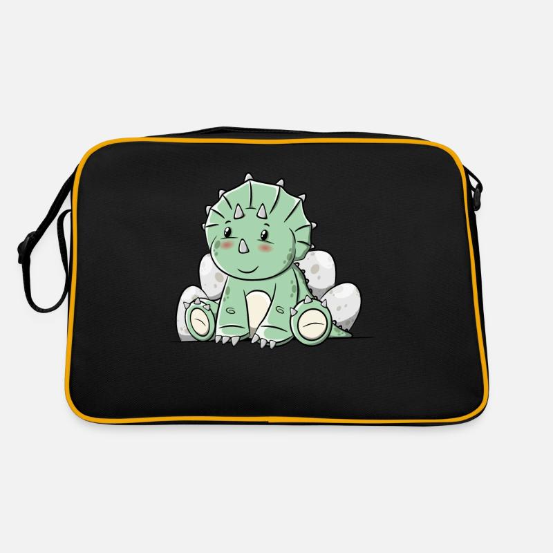 DinosaurierTriceratops - Retro Tasche - Schwarz/Gold