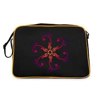 Musique, mandala, clef, clef basse, basse - Sac Retro - noir/or - Dos