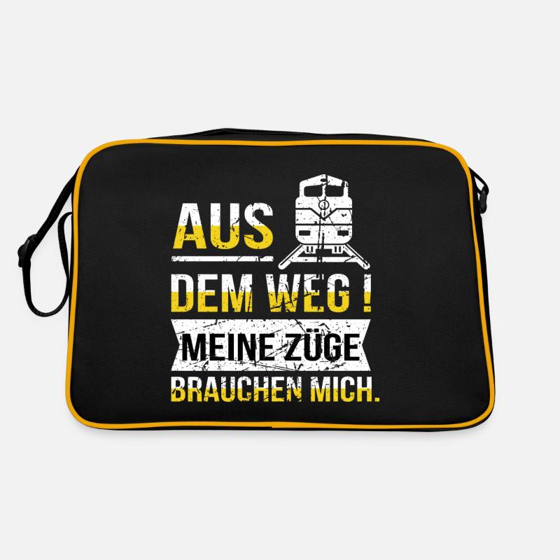 Fahrdienstleiter und Eisenbahner Beruf und Arbeit - Retro Tasche - Schwarz/Gold