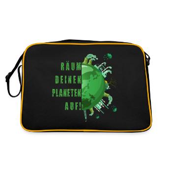 Earth Day Umweltschützer Umweltschutz Naturschutz - Retro Tasche - Schwarz/Gold - Hinten