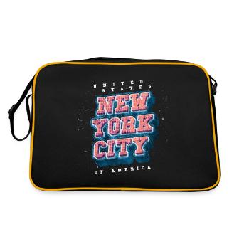 New York City NYC États-Unis America City Font - Sac Retro - noir/or - Dos