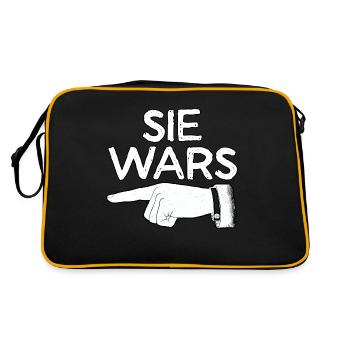 Sie Wars lustiges Partnerlook Motiv für Männer - Retro Tasche - Schwarz/Gold - Hinten