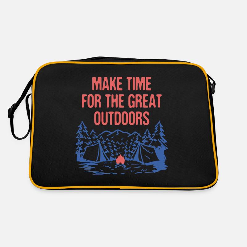 Make Time for Outdoors Camping Hiking Camper Retro Tasche