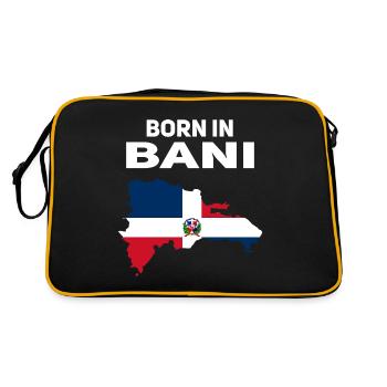 Dominikanische Republik - Retro Tasche - Schwarz/Gold - Hinten