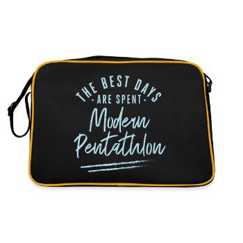 The Best Days Are Spent Modern Pentathlon Sayings - Retro Bag - black/gold - Back