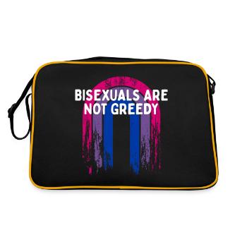 Bisexuals Are Not Greedy Bi Positivity Bi Pride - Retro Bag - black/gold - Back