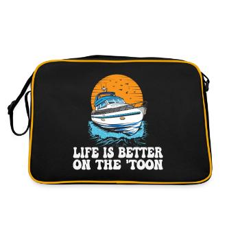 La vie est meilleure sur le bateau 'Toon Pontoon King - Sac Retro - noir/or - Dos