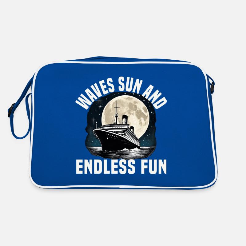 Waves Sun And Endless Fun Cruise Ship Vacation Retro Tasche