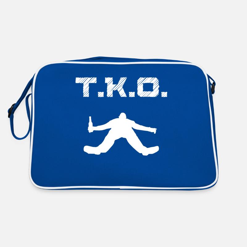 T.K.O. Drunken Man Passed Out Blackout Coma White Retro Bag