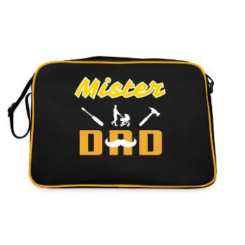 Mister Dad White Mustache - Retro Bag - black/gold - Back