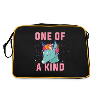Einer von einer Art. Einzigartige Dow.Magical Gifts.Deer. Fohlen - Retro Tasche - Schwarz/Gold - Hinten