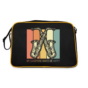 Saxophone Jazz Band - Retro Bag - black/gold - Back