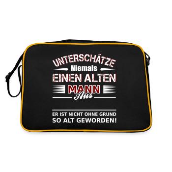 Ne jamais sous-estimer vieux t-shirt homme • pays désiré - Sac Retro - noir/or - Dos