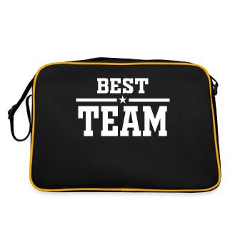 Best team, group, gift idea - Retro Bag - black/gold - Back