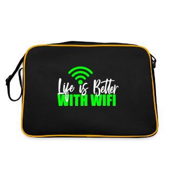 Wlan Wifi Computer Scientist Programmer Geek Gift - Retro Bag - black/gold - Back