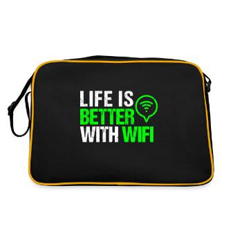 Wlan Wifi Computer Scientist Programmer Geek Gift - Retro Bag - black/gold - Back