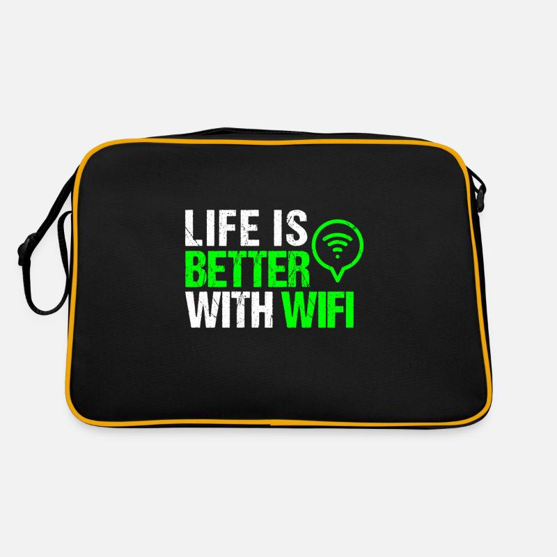 Wlan Wifi Informatiker Programmierer Geek Geschenk Retro Tasche