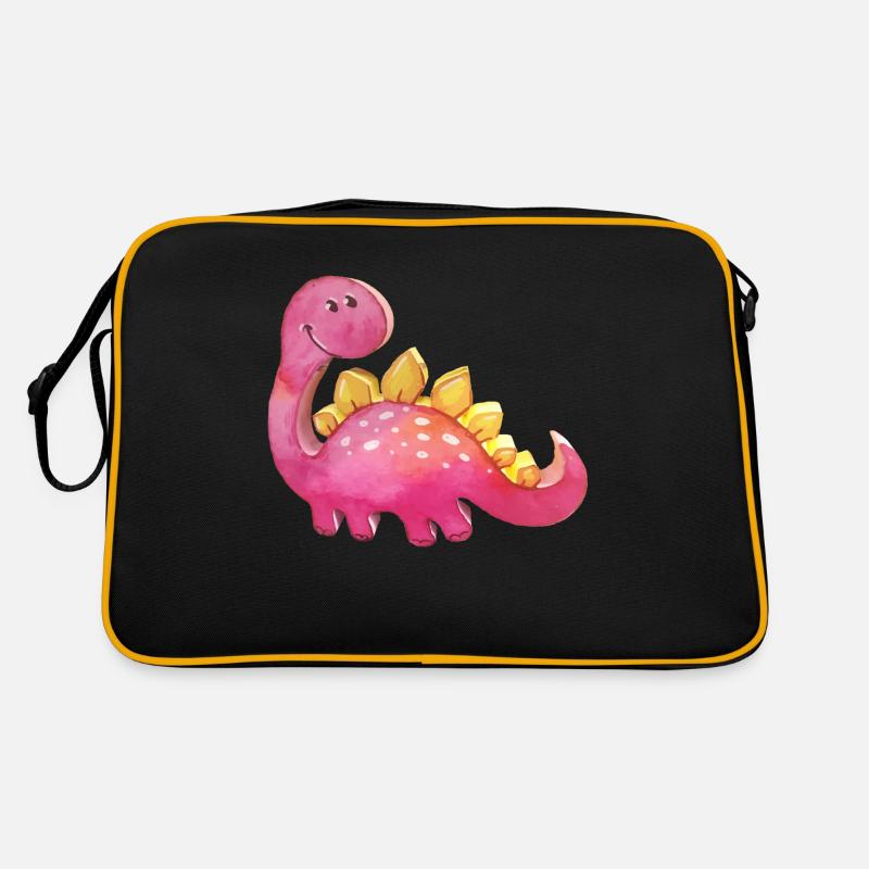 Niedlicher Rosa Dinosaurier Relief 3D-Look Mädchen Retro Tasche