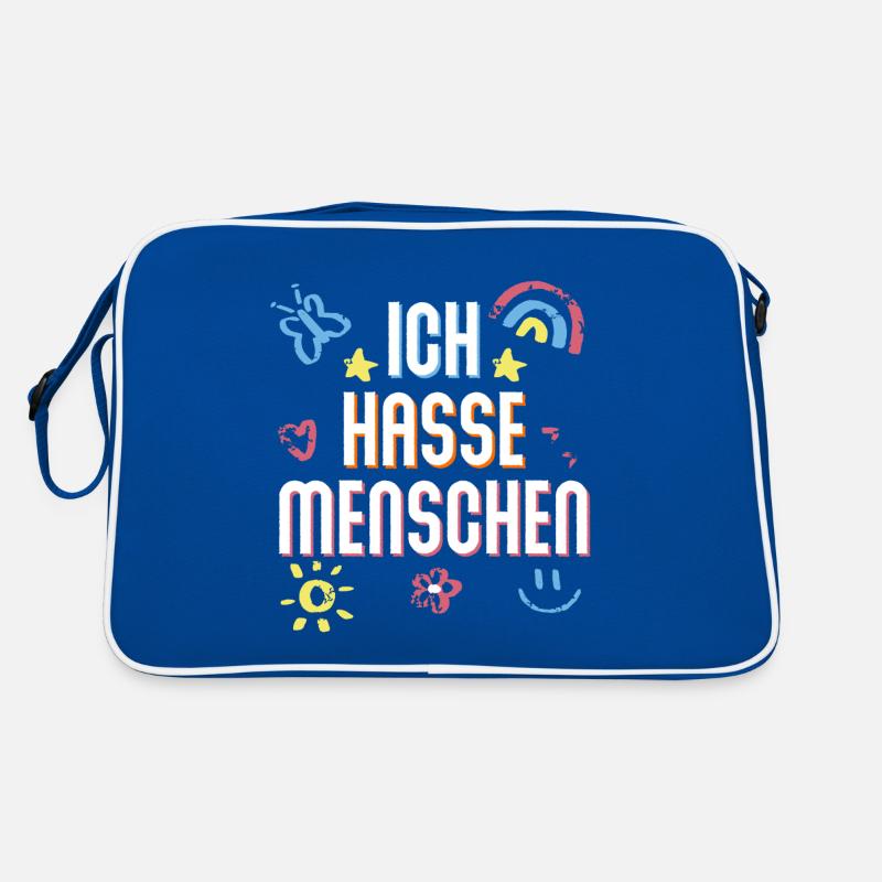 I HATE PEOPLE - Ich hasse Menschen - Geschenk Idee Retro Tasche
