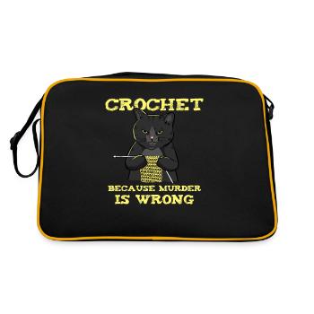 Crochet Because Murder Is Wrong - Retro Bag - black/gold - Back