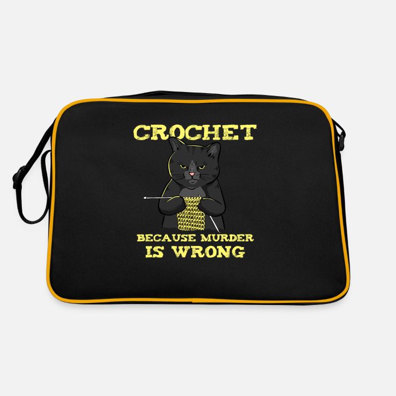 Crochet Because Murder Is Wrong Retro Tasche
