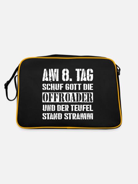 Offorad Geländewagen 4x4 - Retro Tasche - Schwarz/Gold - Hinten