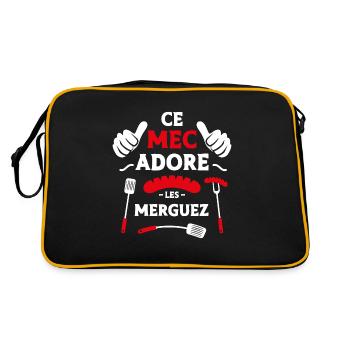 Ce mec adore les merguez - Sac Retro - noir/or - Dos