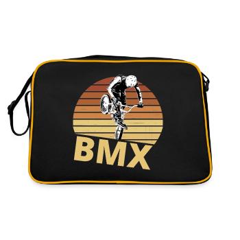 Bmx / bmx rider / Freestyle Bmx / Bmx Flatland - Retro Bag - black/gold - Back