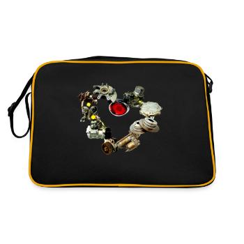 Pièces auto coeur - pièces automobiles usagées avec cœur! - Sac Retro - noir/or - Dos