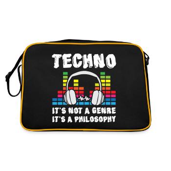 Techno Music not Genre but Philosophy - Retro Bag - black/gold - Back