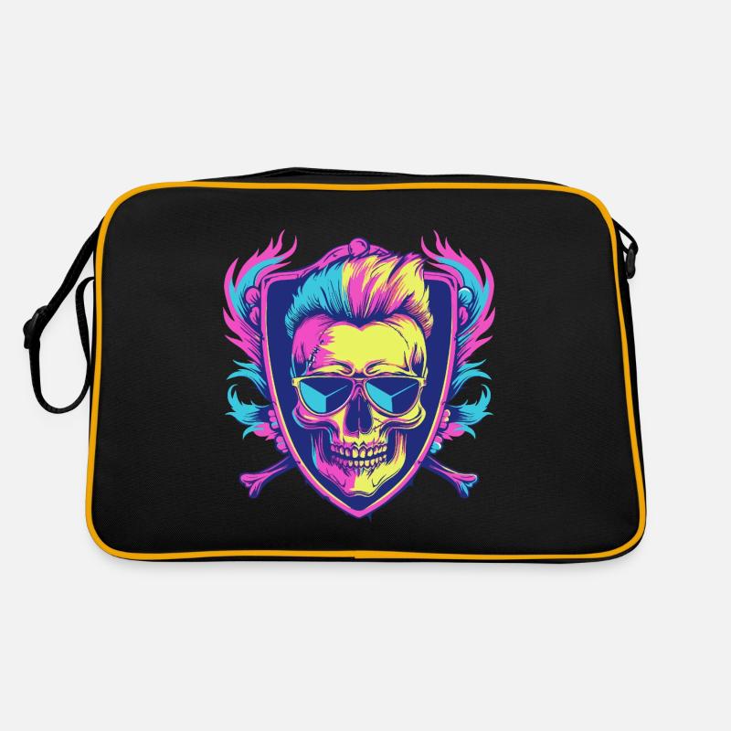 Punker Skelett Party Retro Tasche