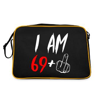 70th birthday middle finger - Retro Bag - black/gold - Back