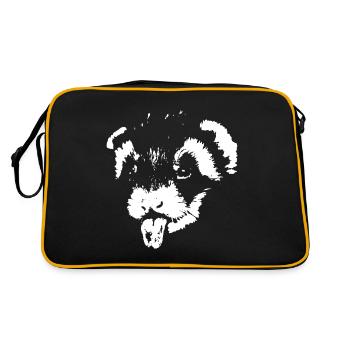 Cute Naughty Nimble Pet Sticking Out Tongue - Retro Bag - black/gold - Back