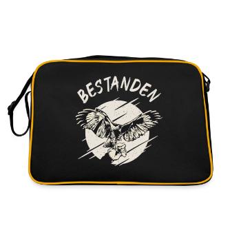 Falknerprüfung Beizjagd Falkner Falknerei falcon - Retro Tasche - Schwarz/Gold - Hinten