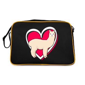 Valentin Lama Alpaga Love Girls Enfants - Sac Retro - noir/or - Dos