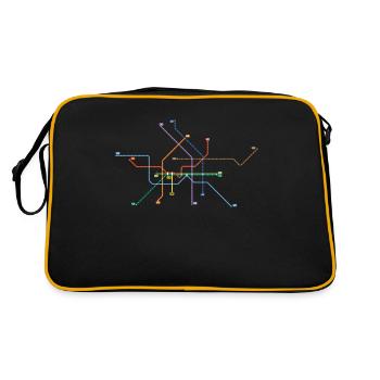 Metro Berlin - Retro Tasche - Schwarz/Gold - Hinten