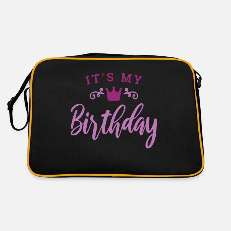 Mein Geburtstag - Retro Tasche - Schwarz/Gold