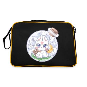 The nine tailed fox in your nightmares - Retro Tasche - Schwarz/Gold - Hinten