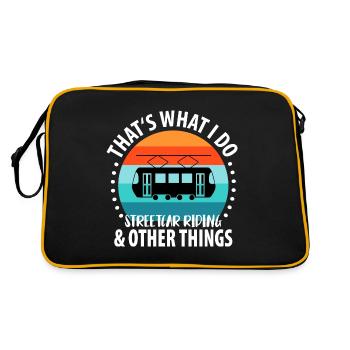 Tram Driver Tram Light Rail Tram - Retro Bag - black/gold - Back