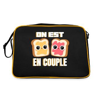 Tartines on est en couple Humour Amour Valentin - Sac Retro - noir/or - Dos