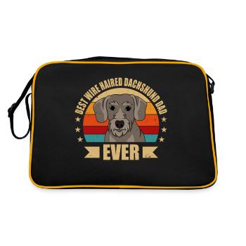 Rough-haired Dachshund Papa - Retro Bag - black/gold - Back